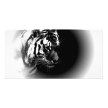 Het zwarte & Wilde Hoofd van de Tijger Gepersonaliseerde Fotokaarten