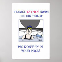 Het zwemmen in Toilet Poster