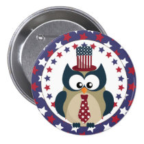 Hibou 4 juillet avec des étoiles badges publicitaires