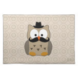 Hibou avec la moustache et le chapeau set de table