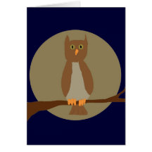 Hibou dans la carte de lune