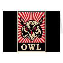 Hibou d'art de bruit cartes de vœux