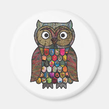 Hibou de patchwork aimants