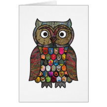 Hibou de patchwork carte