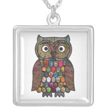 Hibou de patchwork colliers