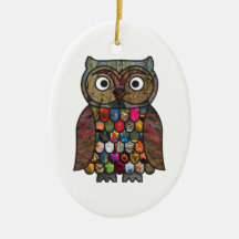 Hibou de patchwork ornement