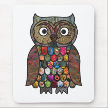 Hibou de patchwork tapis de souris