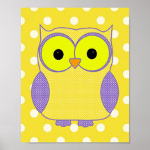 Hibou de point de polka poster