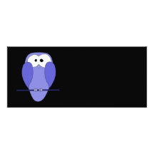 Hibou la nuit. Bleu, noir Faire-parts