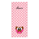 Hibou nommé personnalisé motif pour double carte