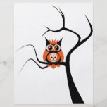 Hibou orange de crâne de sucre en insecte d'arbre prospectus personnalisés