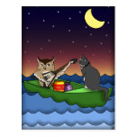 Hibou plus le minou, carte postale