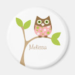 Hibou rose de bébé aimants pour réfrigérateur