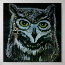 Hibou sage la nuit affiches