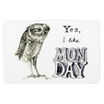 Hibou sarcastique lundi magnet