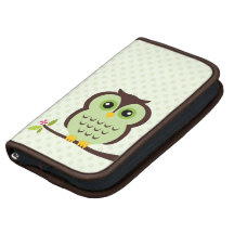 Hibou vert mignon agenda folio
