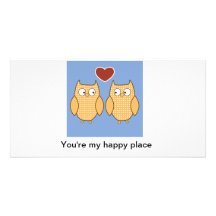 Hiboux dans l'amour cartes avec photo