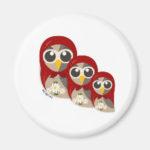 Hiboux de Matryoshka Magnets