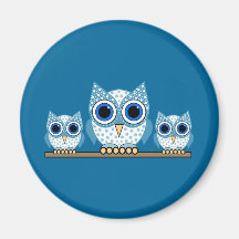 hiboux magnets pour réfrigérateur
