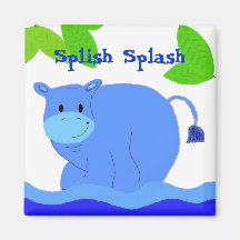 Hippopotame dans la piscine aimants pour réfrigérateur