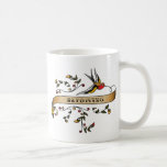 Hirondelle et rouleau avec le parachutisme tasse à café