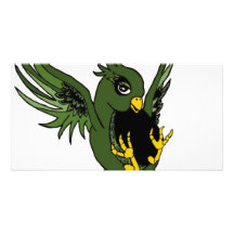Hirondelle verte et noire cartes de vœux avec photo
