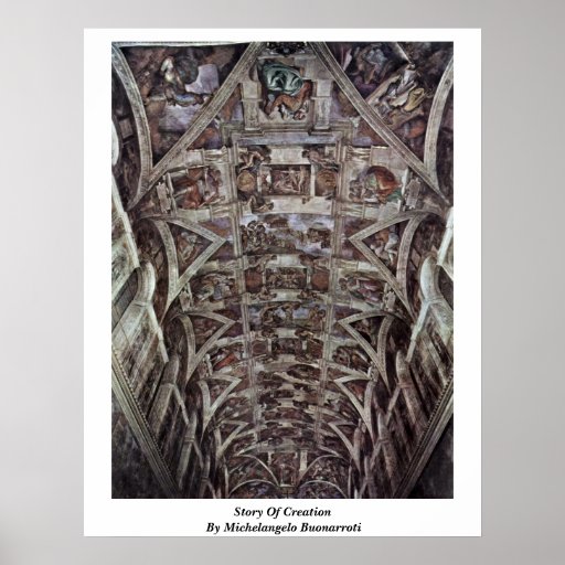 Histoire de création dans la chapelle de Sistine p Affiche