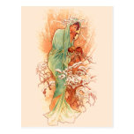 Hiver - art Nouveau d'Alphonse Mucha Carte Postale