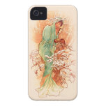 Hiver - art Nouveau d'Alphonse Mucha Coques iPhone 4 Case-Mate