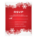 Hiver blanc rouge de flocon de neige épousant RSVP Faire-part