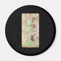 Hiver d'Alphonse Mucha Hiver Magnets