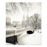 Hiver de Central Park - neige sur le pont d'arc Photographie D’art