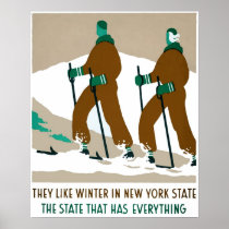 Hiver en affiche de voyage de l'état de New-York