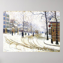 Hiver sur Boulevard de Clichy, France