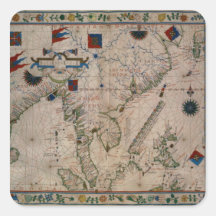 HM 41 het Verre Oosten, van een portolan atlas Sticker