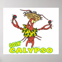 homard drôle de calypso de goin avec des maracas affiches