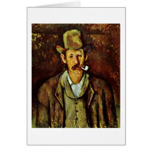 Homme avec le tuyau par Paul Cezanne Carte