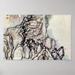 Homme dans une Chambre sous une roche par Chi de T Posters