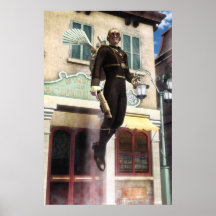 Homme de fusée de Steampunk Affiches