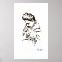 homme de guitare affiches