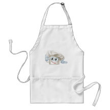 Homme de mascotte de chapeau de boulangers tabliers