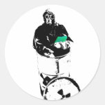 Homme de masque de gaz de baril de déchets radioac autocollants