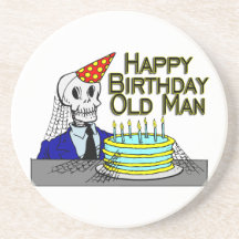 Homme de toile d'araignée de joyeux anniversaire v dessous de verre