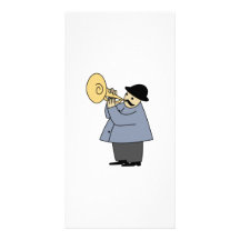 Homme jouant un instrument de musique photocartes personnalisées