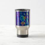 Homme moderne dans transparent bleu tasse