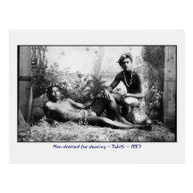 Hommes de Tahitian habillés pour la danse Cartes Postales