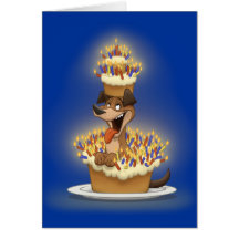 Hond in een Kaart van de Cake (Spatie binnen)