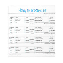 honey do grocery lijst… notitieboek