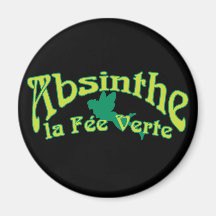 Honoraires Verte de La des textes d'absinthe Aimant Pour Réfrigérateur