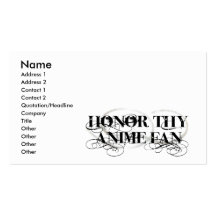 Honorez Thy fan d'Anime Carte De Visite